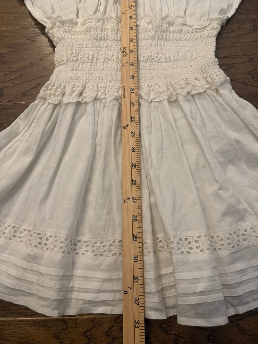 NWOT Cleobella Hayden Smocked Boho Mini Dress Ivory White S - Picture 11 of 14